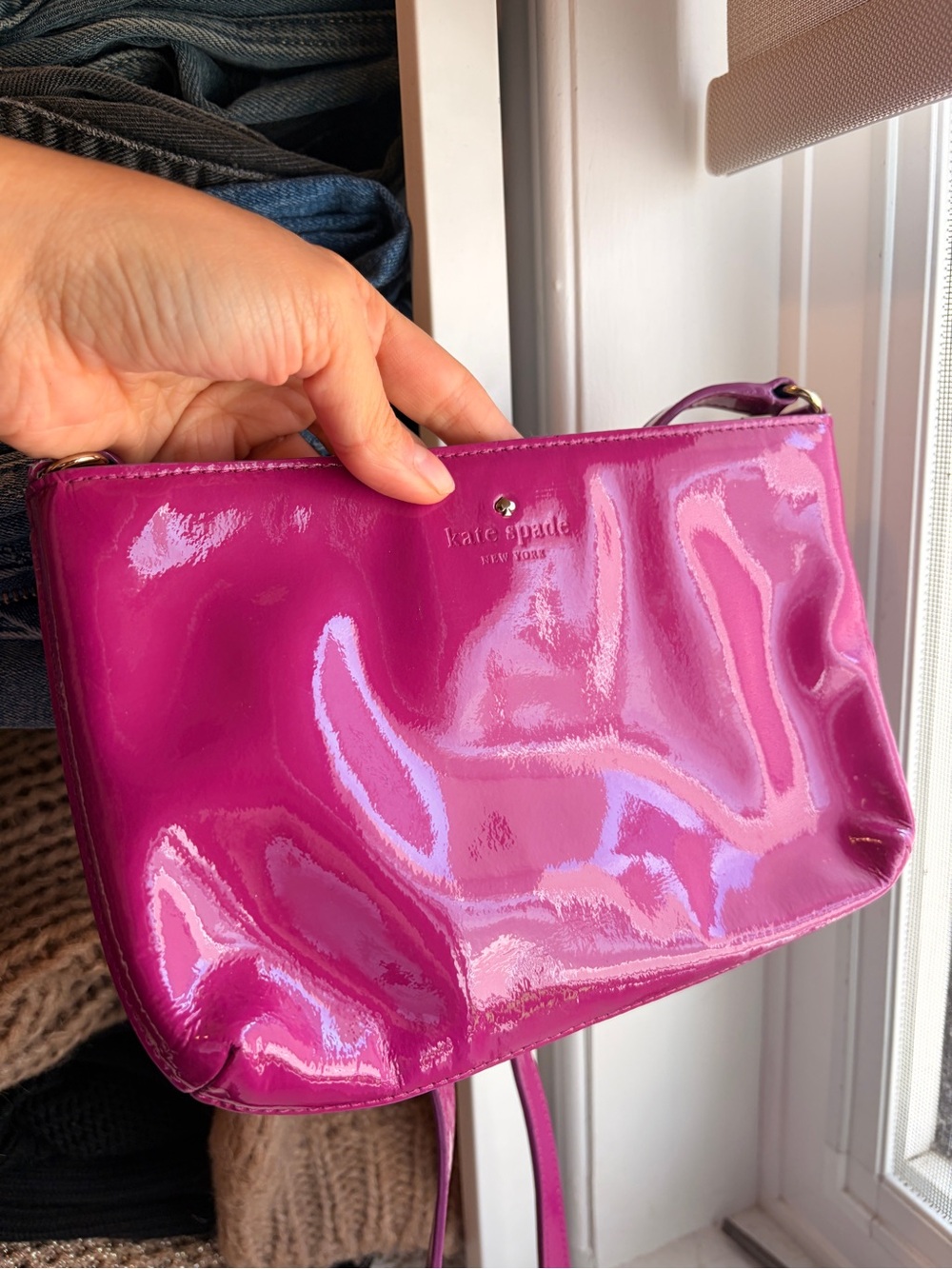 kate spade New York Patent Leather Crossbody Bag - Magenta